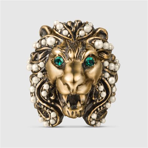 gucci ring dames|female gucci lion ring.